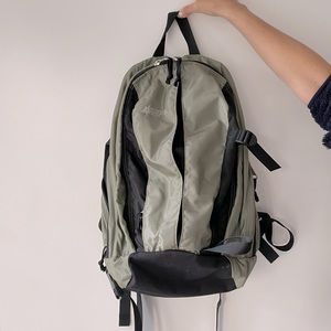 MEC sage green and black backpack, in GUC